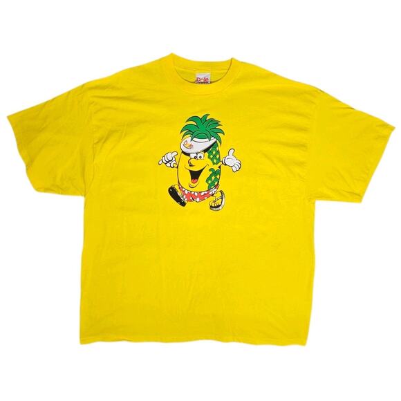 Vintage Dole Hawaii Graphic Tee Y2K Hug A Pineapple T-Shirt Yellow Mens 2X Funny - Picture 1 of 7